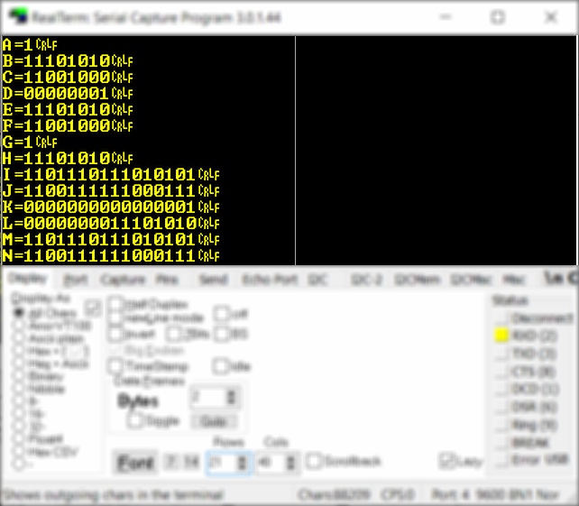 Tinusaur Library Integer to ASCII DEC HEX BIN RealTerm